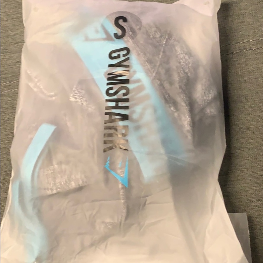 GYMSHARK Charcoal marl/dusky teal flex crop top.